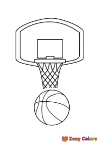 Basketball and basket
