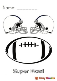 Super bowl helmets and football