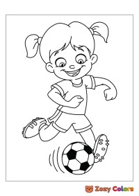Girl playing soccer