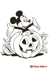 Halloween Mickey Mouse in pumpkin