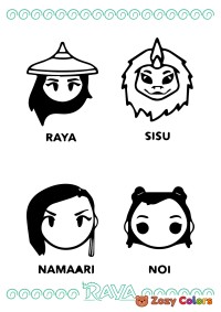 Raya and The Last Dragon main characters portraits