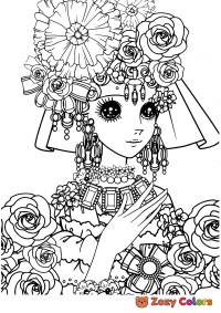 Girl-1 coloring page for Adults