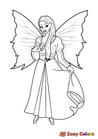 Fairy in a dress with a butterfly