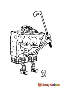 Sponge Bob golfing