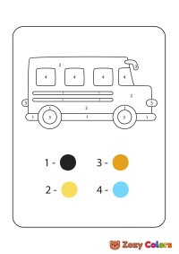 School bus color by numbers
