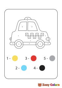 Police car color by numbers