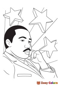 Martin Luther King with stars
