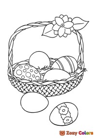 Easter basket with a flower