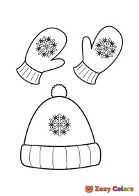 Winter mittens and hat