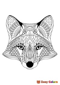 Fox coloring page for adults