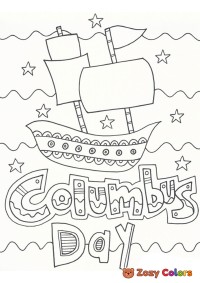 Columbus day ship coloring