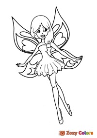 Fairy in a dress flying