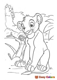Timon and Simba having fun