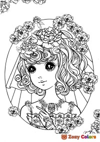 Girl coloring page for Adults