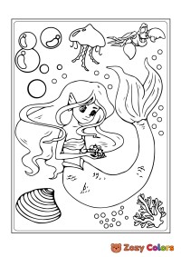 Mermaid with seashells
