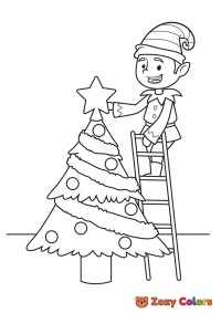 Christmas elf decorating