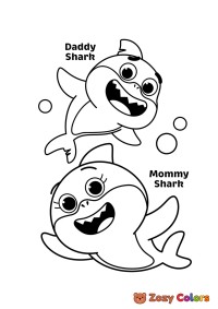 Daddy and Mommy shark