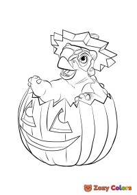 Dino in Pumpkin