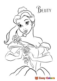 Princess Belle with a flower