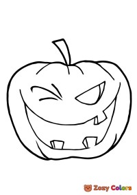Winking halloween pumpkin