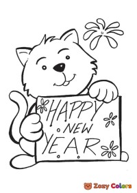 Cat wishing Happy New Year
